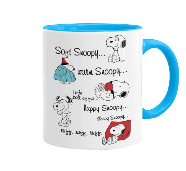 Snoopy manual — Κούπα χρωματιστή γαλάζια, κεραμική, 330ml