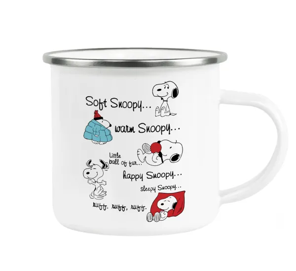 Snoopy manual — Metallic enamel cup white 360ml