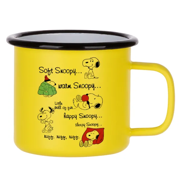 Snoopy manual — Κούπα Μεταλλική εμαγιέ ΜΑΤ Κίτρινη 360ml