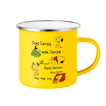 Snoopy manual, Yellow Enamel Metallic Cup 360ml
