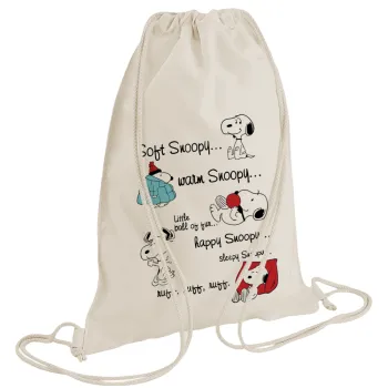 Snoopy manual, Τσάντα πλάτης πουγκί GYMBAG natural (28x40cm)