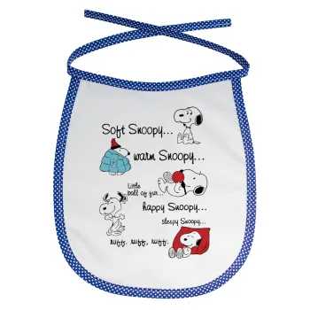 Snoopy manual, Σαλιάρα μωρού αλέκιαστη με κορδόνι Μπλε