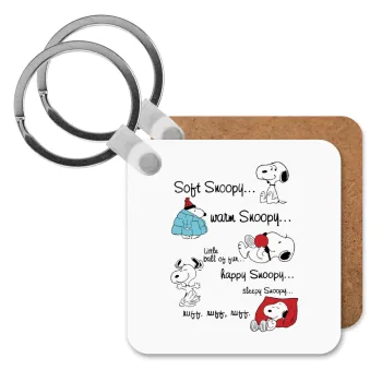 Snoopy manual, Μπρελόκ Ξύλινο τετράγωνο MDF