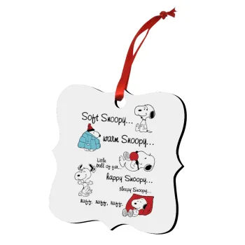 Snoopy manual, Christmas ornament polygon wooden 7.5cm