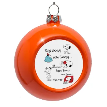 Snoopy manual, Orange Christmas tree ornament bauble 8cm