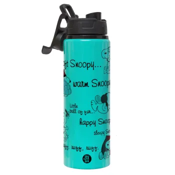 Snoopy manual, Μεταλλικό παγούρι νερού με καπάκι ασφαλείας, αλουμινίου 850ml