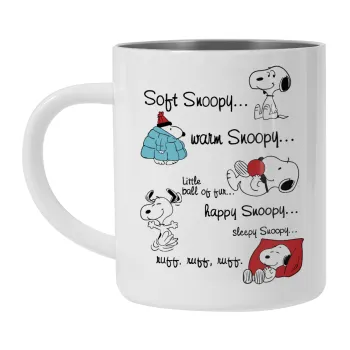 Snoopy manual, Mug Stainless steel double wall 300ml
