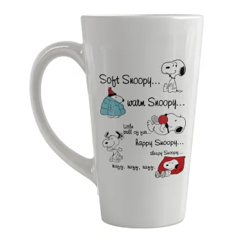 Snoopy manual, Κούπα κωνική Latte Μεγάλη, κεραμική, 450ml