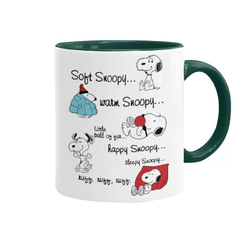 Snoopy manual, Mug colored green, ceramic, 330ml