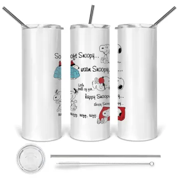 Snoopy manual, Tumbler stainless steel 600ml, with metal straw & cleaning brush