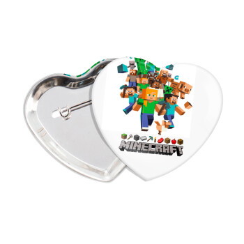 Minecraft adventure, Κονκάρδα παραμάνα καρδιά (57x52mm)