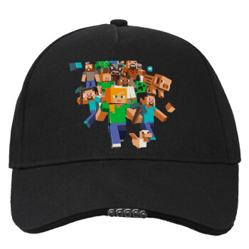 Minecraft adventure, Work & Activity LED Light Cap – Perfect for Night & Low Light Conditions (100% COTTON, ADULT, UNISEX)