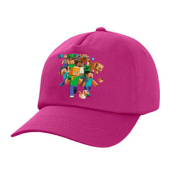 Minecraft adventure, Καπέλο παιδικό Baseball, 100% Βαμβακερό,  purple