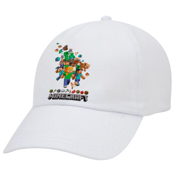 Minecraft adventure, Καπέλο Baseball Λευκό (5-φύλλο, unisex)
