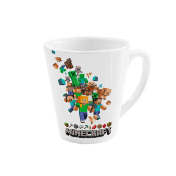 Minecraft adventure, Κούπα κωνική Latte Λευκή, κεραμική, 300ml