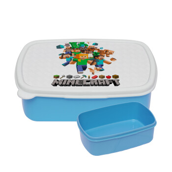 Minecraft adventure, ΜΠΛΕ παιδικό δοχείο φαγητού (lunchbox) πλαστικό (BPA-FREE) Lunch Βox M18 x Π13 x Υ6cm