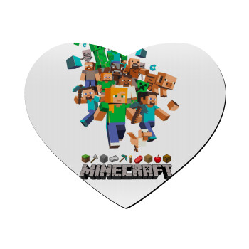 Minecraft adventure, Mousepad heart 23x20cm