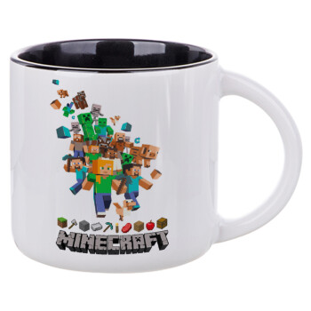 Minecraft adventure, Κούπα κεραμική 400ml Λευκή/Μαύρη