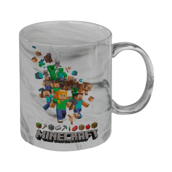 Minecraft adventure, Mug ceramic marble style, 330ml
