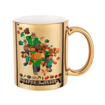 Minecraft adventure, Κούπα κεραμική, χρυσή καθρέπτης, 330ml