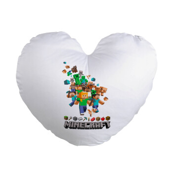 Minecraft adventure, Μαξιλάρι καναπέ καρδιά 40x40cm περιέχεται το  γέμισμα