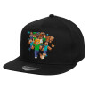 Καπέλο παιδικό Flat Snapback, Μαύρο (100% ΒΑΜΒΑΚΕΡΟ, ΠΑΙΔΙΚΟ, UNISEX, ONE SIZE)