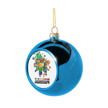 Minecraft adventure, Χριστουγεννιάτικη μπάλα δένδρου Μπλε 8cm