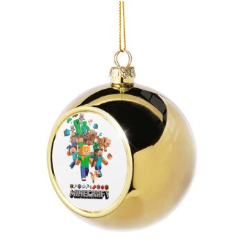 Minecraft adventure, Golden Christmas tree ball ornament 8cm