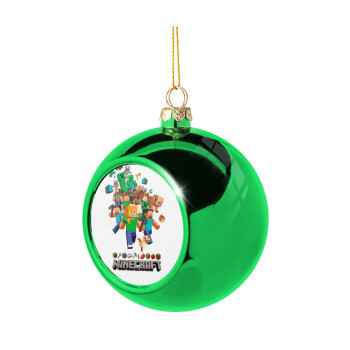 Minecraft adventure, Green Christmas tree ornament ball 8cm