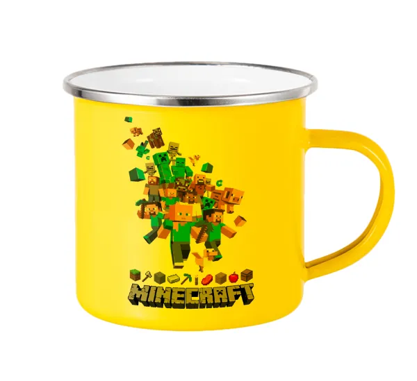 Minecraft adventure — Yellow Enamel Metallic Cup 360ml