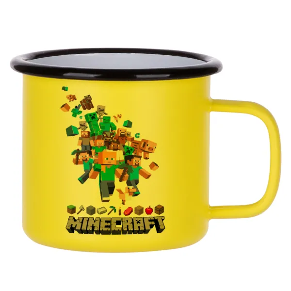 Minecraft adventure — Κούπα Μεταλλική εμαγιέ ΜΑΤ Κίτρινη 360ml