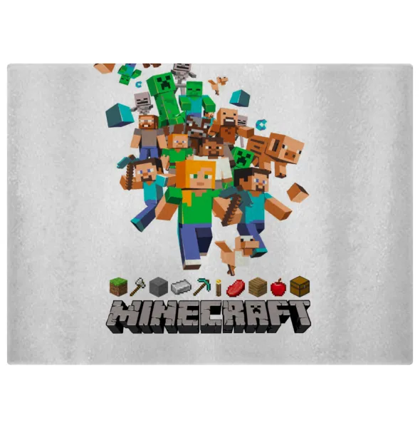 Minecraft adventure — Επιφάνεια κοπής γυάλινη (38x28cm)