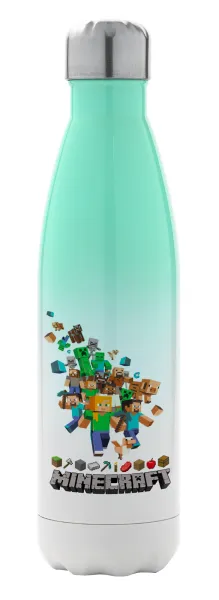 Minecraft adventure — Metal mug thermos Green/White (Stainless steel), double wall, 500ml