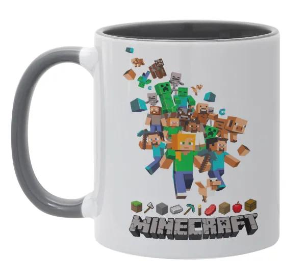 Minecraft adventure — Κούπα χρωματιστή γκρι, κεραμική, 330ml