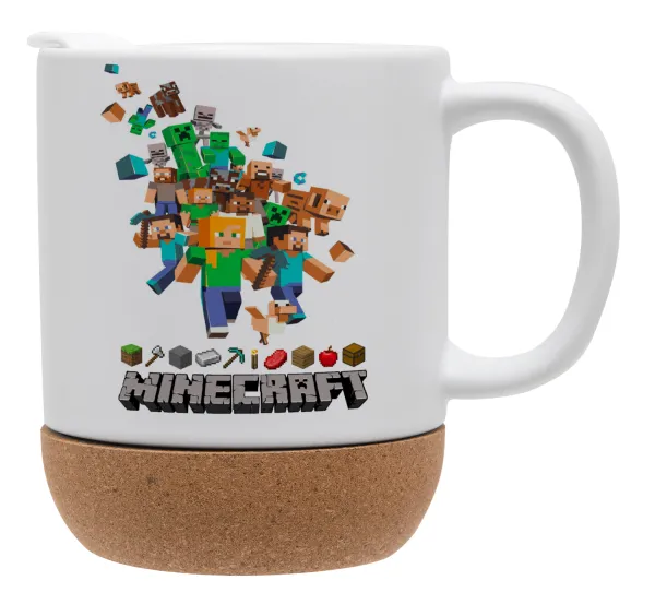 Minecraft adventure — Κούπα, κεραμική με βάση φελού και καπάκι (ΜΑΤ), 330ml