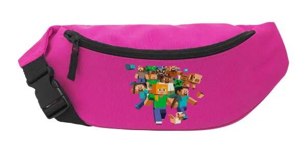 Minecraft adventure — Unisex waist bag (banana) in PINK color with 2 pockets