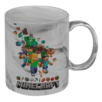 Minecraft adventure, Κούπα κεραμική, marble style (μάρμαρο), 330ml