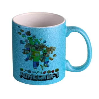 Minecraft adventure, Κούπα Σιέλ Glitter που γυαλίζει, κεραμική, 330ml