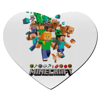 Minecraft adventure, Mousepad καρδιά 23x20cm
