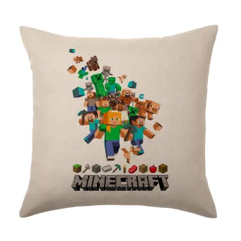 Minecraft adventure, Μαξιλάρι καναπέ ΛΙΝΟ 40x40cm περιέχεται το  γέμισμα