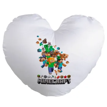 Minecraft adventure, Μαξιλάρι καναπέ καρδιά 40x40cm περιέχεται το  γέμισμα