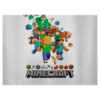 Minecraft adventure, Επιφάνεια κοπής γυάλινη (38x28cm)