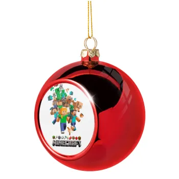 Minecraft adventure, Christmas tree ball Red 8cm