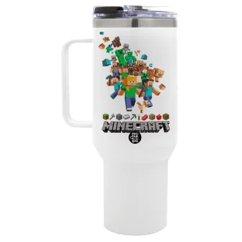 Minecraft adventure, Mega Tumbler με καπάκι, διπλού τοιχώματος (θερμό) 1,2L