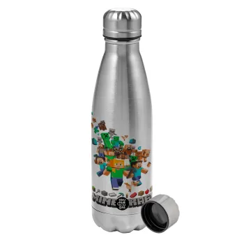Minecraft adventure, Μεταλλικό παγούρι νερού, ανοξείδωτο ατσάλι, 750ml