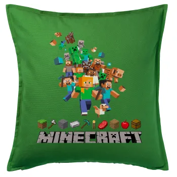 Minecraft adventure, Sofa cushion Green 50x50cm includes filling