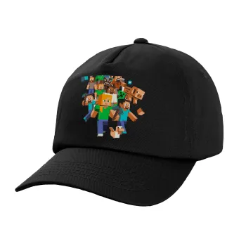 Minecraft adventure, Adult Baseball Cap, 100% Cotton, Black (COTTON, ADULT, UNISEX, ONE SIZE)
