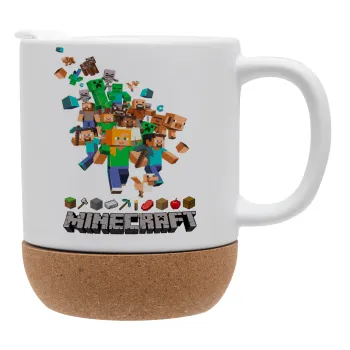 Minecraft adventure, Κούπα, κεραμική με βάση φελού και καπάκι (ΜΑΤ), 330ml