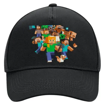 Minecraft adventure, Adult Ultimate Hat BLACK, (100% COTTON DRILL, ADULT, UNISEX, ONE SIZE)