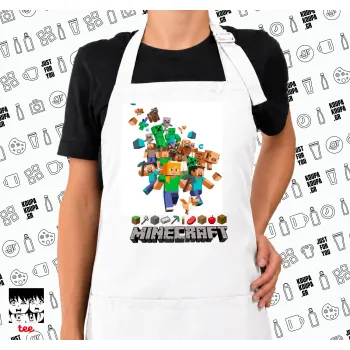 Minecraft adventure, Ποδιά μακριά Σεφ ολόσωμη με τσέπες white (ΕΝΗΛΙΚΩΝ)